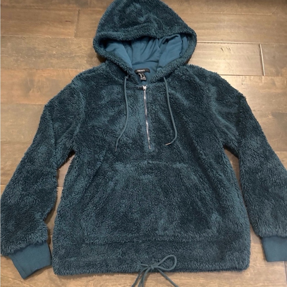 Forever 21 Women Girls Dark Teal Fleece Hoodie